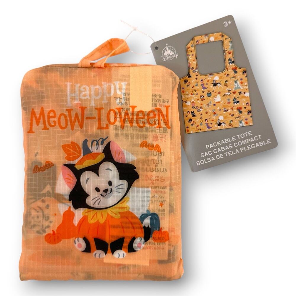 2026 Disney Parks Happy Halloween Meow-Loween Cats & Dogs Packable Tote New